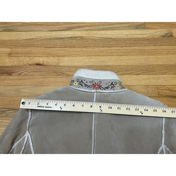 St John's Bay Phoebe Of Friends Jacket Women's S Beige Suede 90s Penny Lane